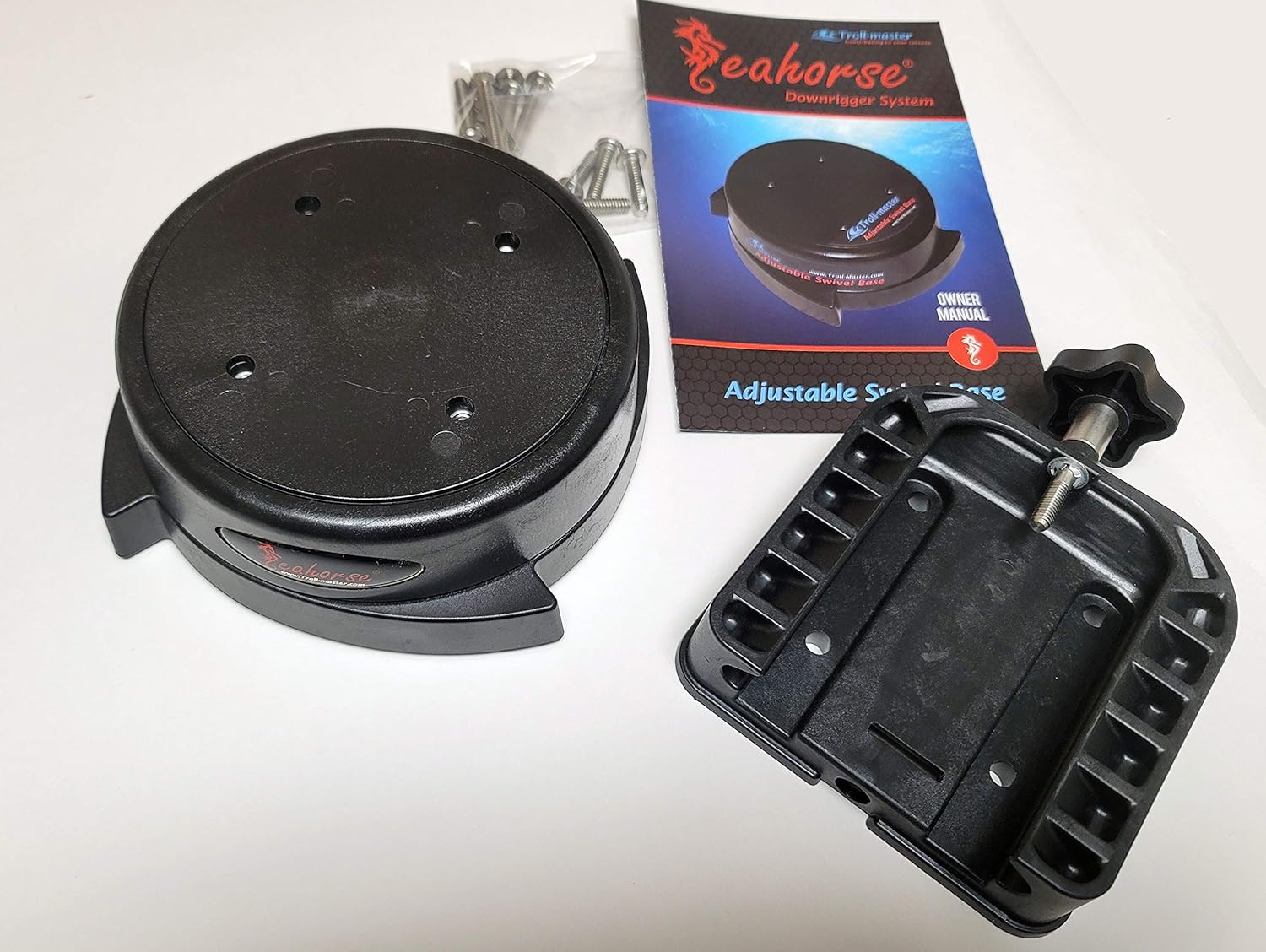 Seahorse Downrigger Swivel Base with Cannon Downrigger Standard MOUNTING Plate 1904040 Heavy Duty, Assembled, Stainless Steel Hardware Included