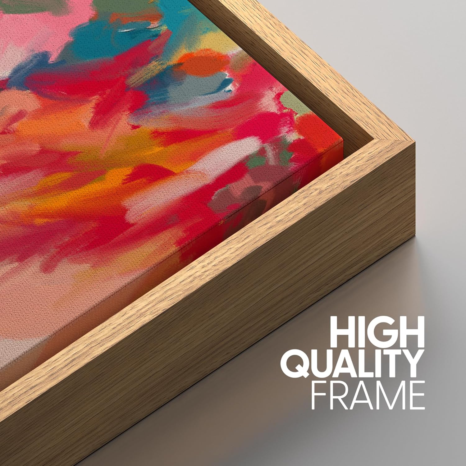 SIGNWIN Framed Canvas Print Wall Art Set Vibrant Energy Abstract with Colorful Bold Brushstrokes Illustrations Modern Art Decorative Rustic Zen for Living Room, Bedroom, Office - 16"x24"x3 Natural 16" x 24" x 3 Panels NATURAL A25-2502-m11