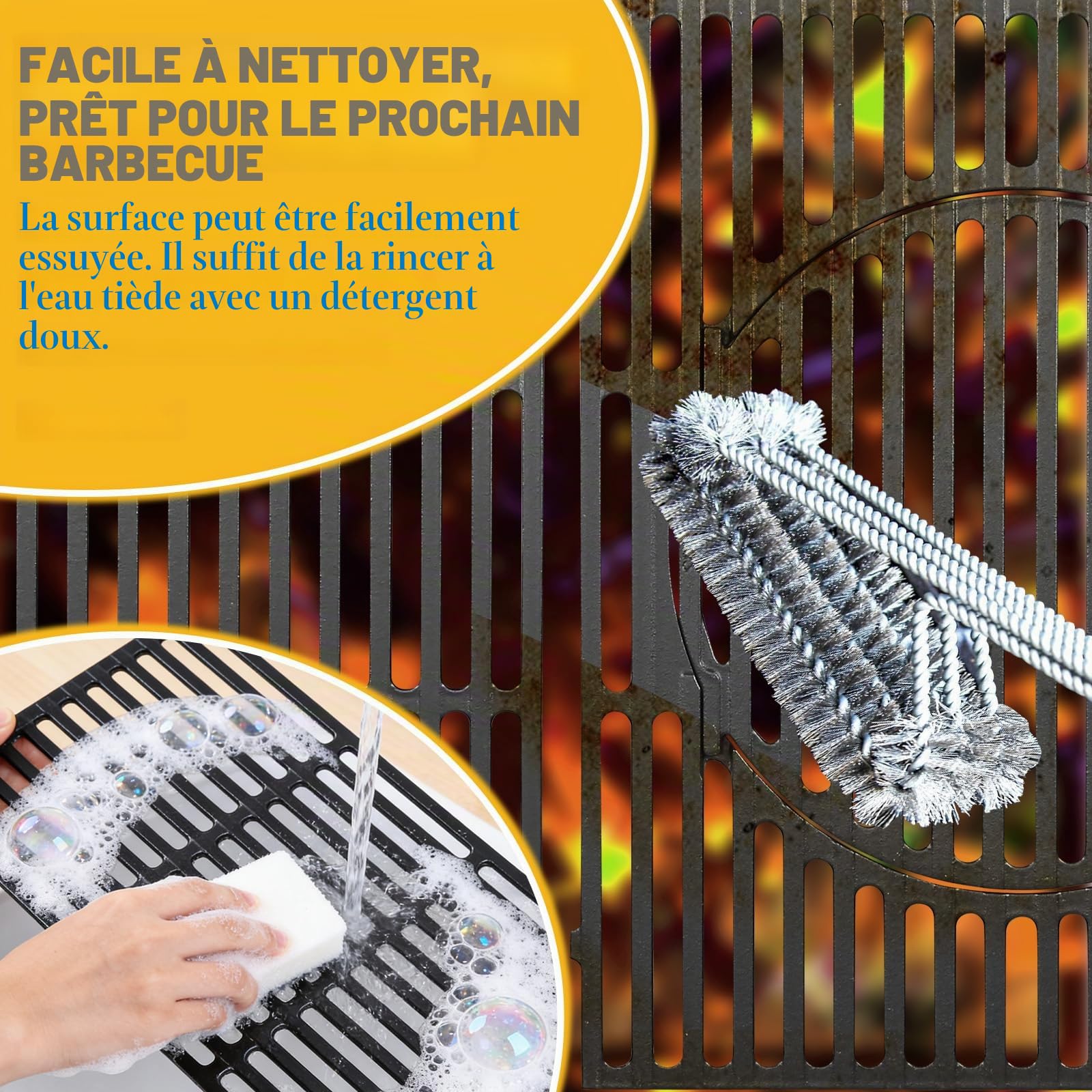 GFTIME Switch Grid 66095 Grille de cuisson en fonte 48 x 67,8 cm pour Weber Genesis II E-310, S-310, LX E-340/S-340, 310/335, EX315, grille en fonte massive