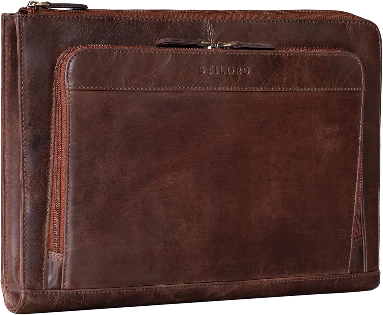 Cartellina Porta Documenti STILORD 'Elton' - Pelle Vera, A4, Per MacBook 13", Cognac - Foto 5