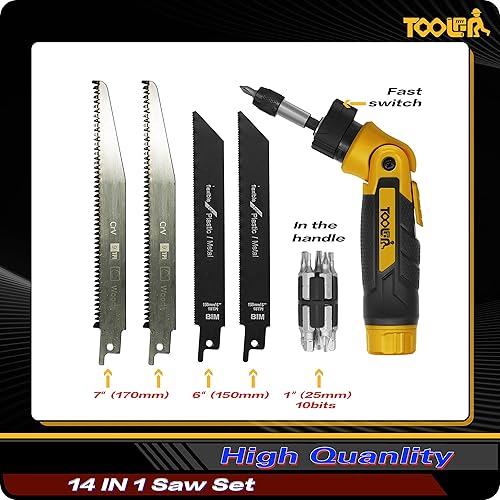 Miniatura 2 de Sierra de mano multiusos 14 en 1 con destornillador multipunta Para cortar madera metal plástico chapa madera contrachapada sierra de hoja Sierra de