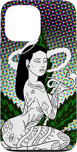 Funda de regalo para iPhone 13 Pro Max Weed Smoking Babe Marihuana Cannabis Smoke Stoner 420