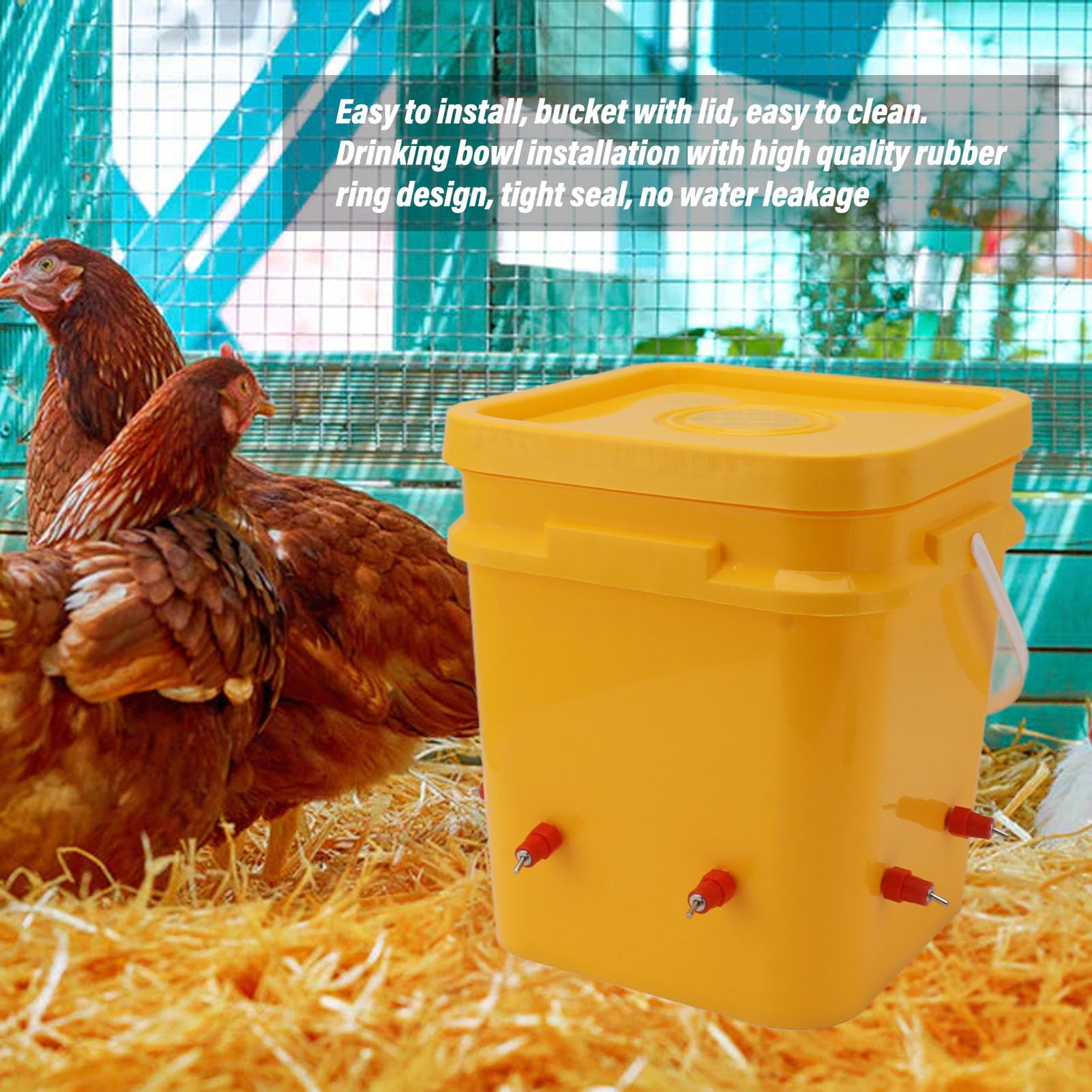 Bebedero Automático para Pollos, Cuenco de Agua de Llenado Automático de Gran Capacidad para Aves de Corral, Palomas y Loros (Generic2yw57k3v8p-13)