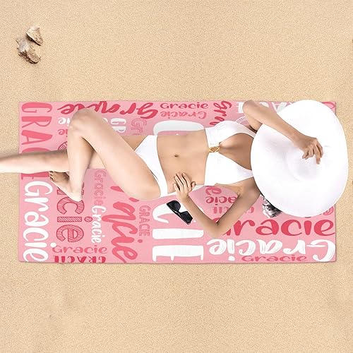 Vista 17 de Toalla de playa, toallas de playa personalizadas para niños, toallas de playa para adultos y niños, microfibra de secado rápido, toallas de playa