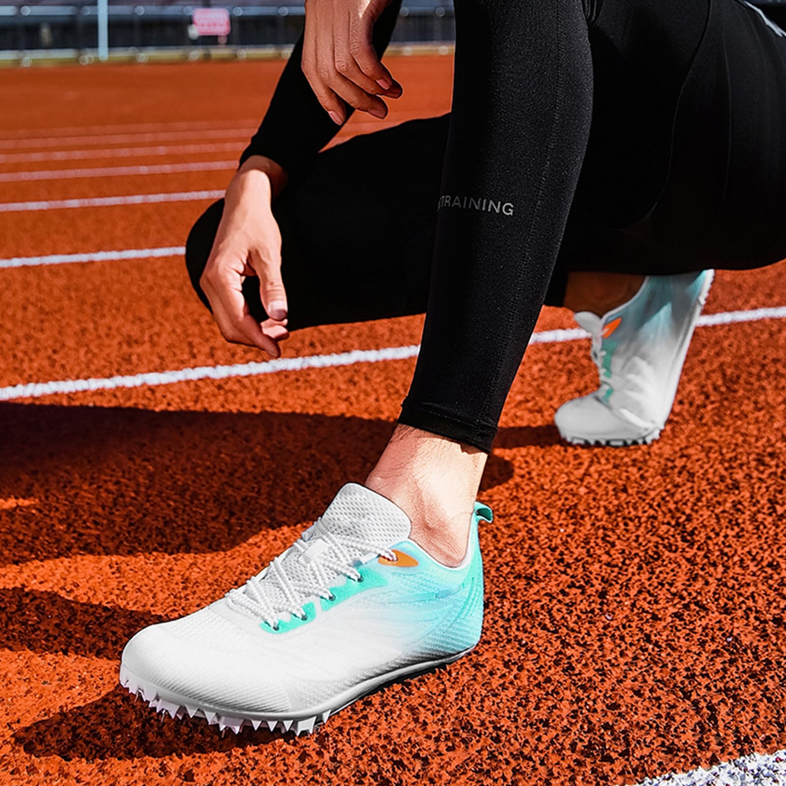 Buty do lekkoatletyki, buty do biegania uniseks, męskie damskie lekkoatletyka 8 kolców do paznokci, wygodne trampki do sprintu, biegania, skoków