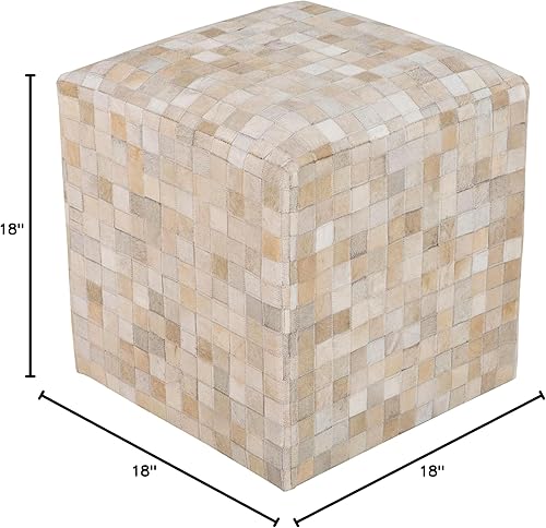 Miniatura 10 de Mark&Day Puf otomano, Paudorf BohemianGlobal Khaki Cube Puf Reposapiés para sala de estar, dormitorio y decoración bohemia del hogar (18 x 18 x 18