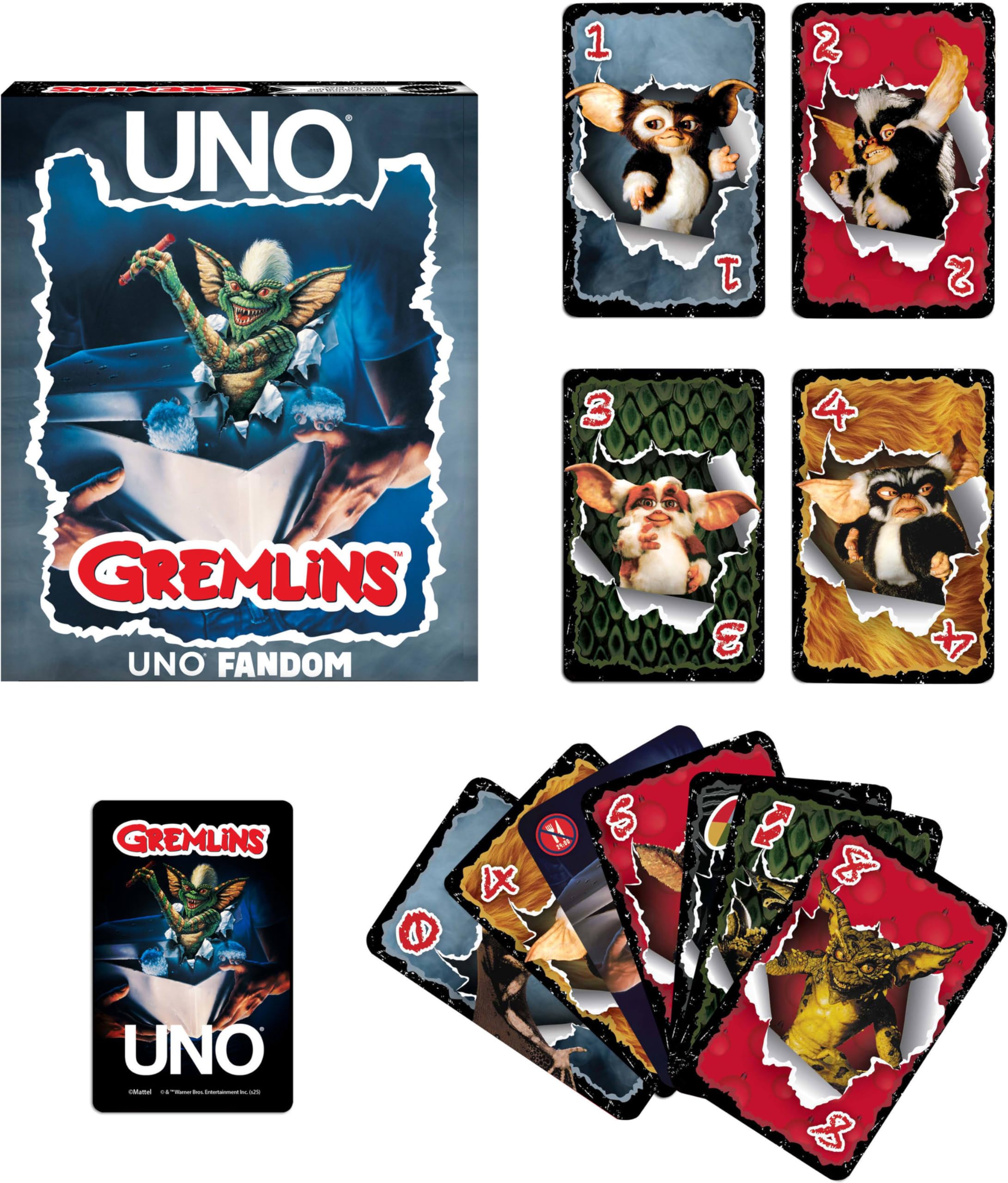 Amazon.com: Mattel Games UNO Gremlins Card Game for Kids, Grown