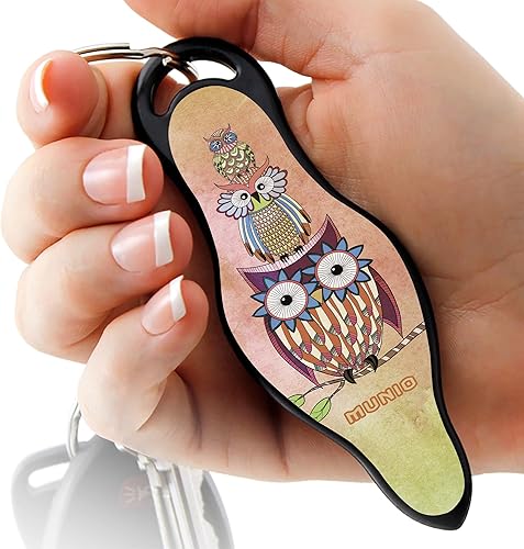 MUNIO Llavero de autodefensa, ligero, elegante y portátil herramienta de seguridad para mujeres y hombres, Kubotan no letal, fácil de usar, aprobado