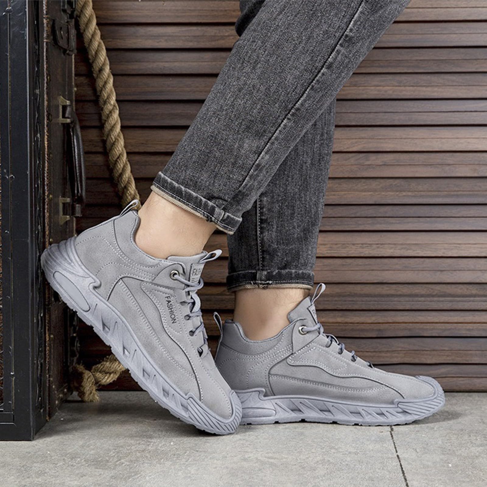 Scarpe da ginnastica da uomo in pelle scamosciata, stile casual, per tutti