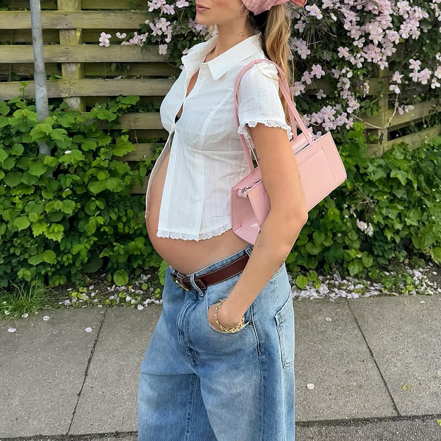 Women Y2k Button Down Babydoll Shirt Plaid/Solid Lace Trim Short Sleeve Tight Blouse Collared Slim Fit Preppy Top - Image 2