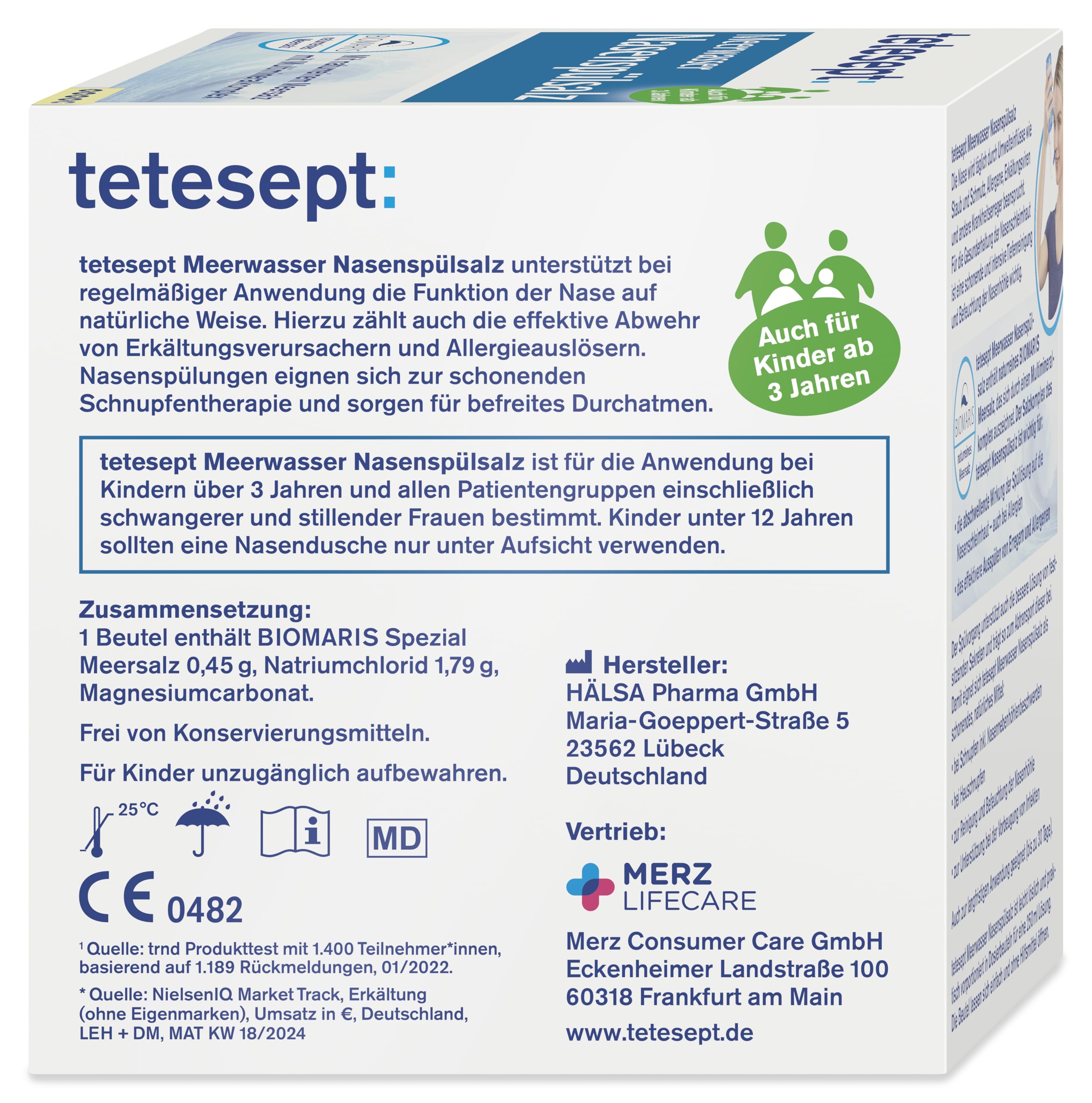 tetesept Sel de lavage nasal à l'eau de mer