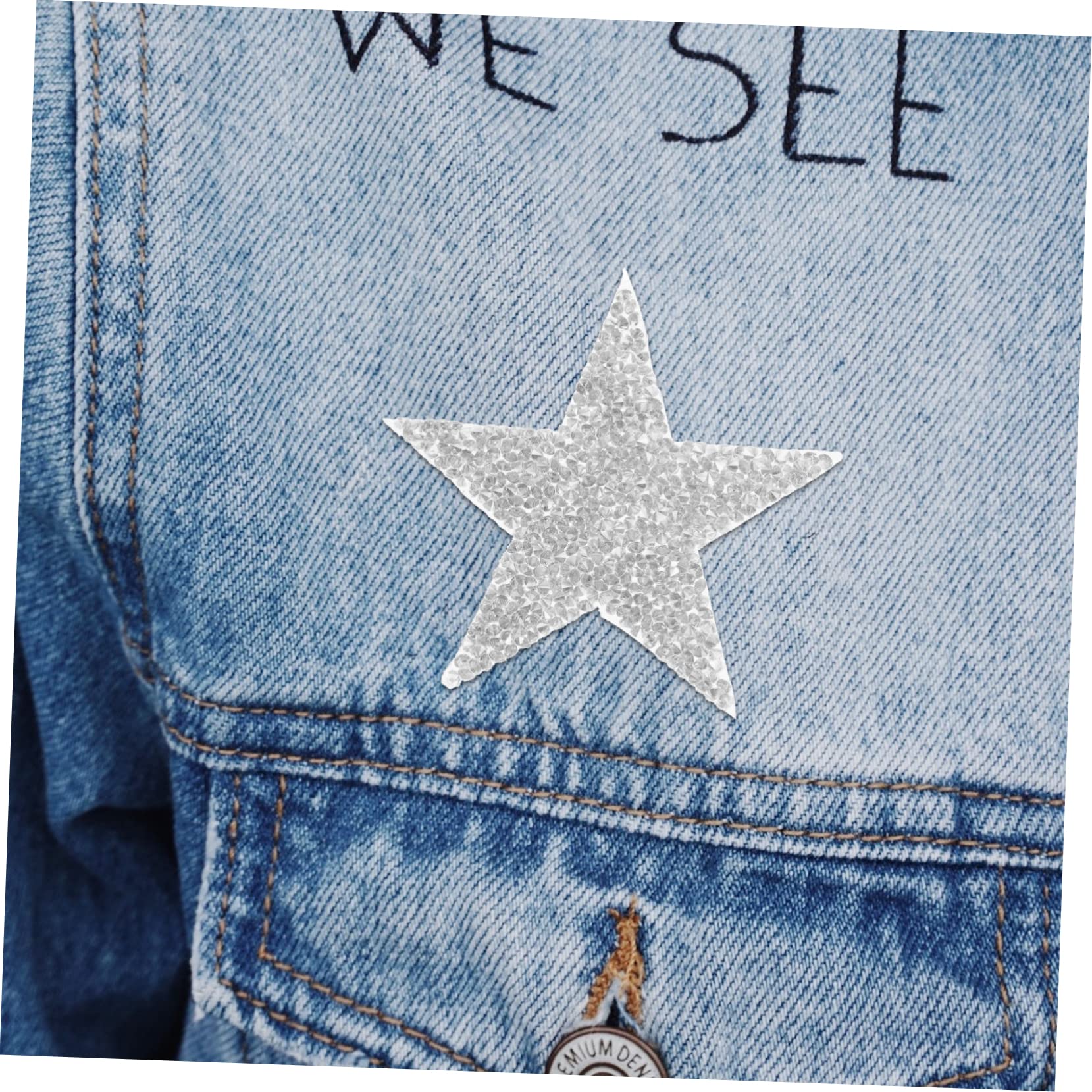 Operitacx 100stücke Glitzer Sterne Bügelpatches Mit Strass Dekorative Aufnäher Für Kleidung Hüte Taschen Diy Bastelprojekte Verschiedenen
