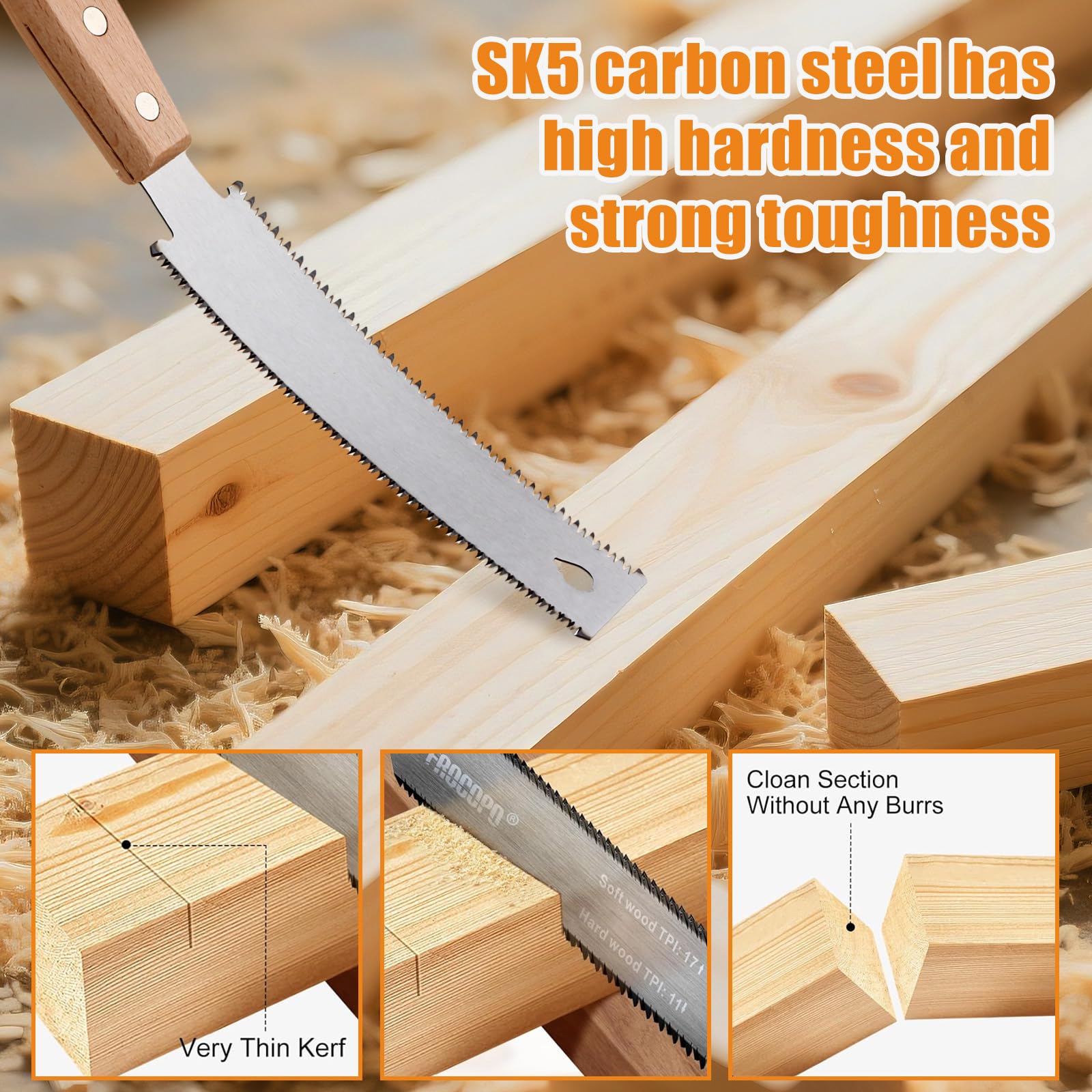 Wood Chisels & Hand Saw Set - Woodworking Tools -4 Wood Chisels & Hand Saw Set - Woodworking Tools -4