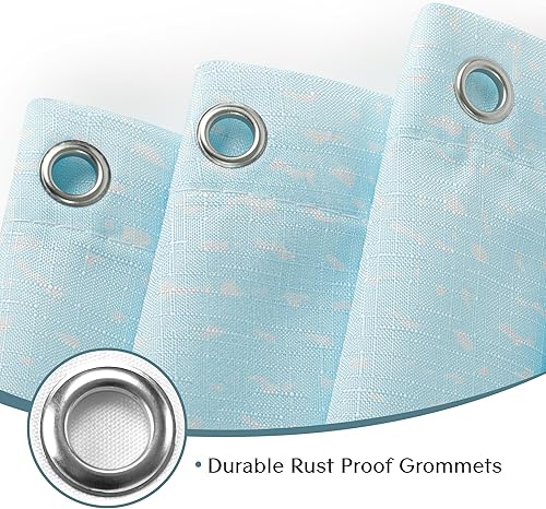 Miniatura 5 de Cortina de ducha abstracta de playa, cortinas de ducha azul con orilla del mar para decoración moderna de baño, cortinas de baño con olas costeras,