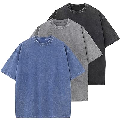 Men's Cotton T-Shirts Oversized Unisex Short Sleeves Casual Loose Wash Solid Basic Tee Tops