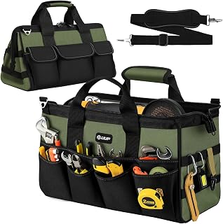 UUP 18-Inch Heavy Duty Tactical Tool Bag - 16-Pocket Organizer with Adjustable Shoulder Strap for Electricians, Contractors, Welders