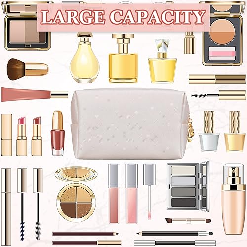 Miniatura 6 de 15 piezas de bolsa de maquillaje de piel sintética bolsa de maquillaje a granel impermeable con cremallera bolsa de viaje para artículos de tocador