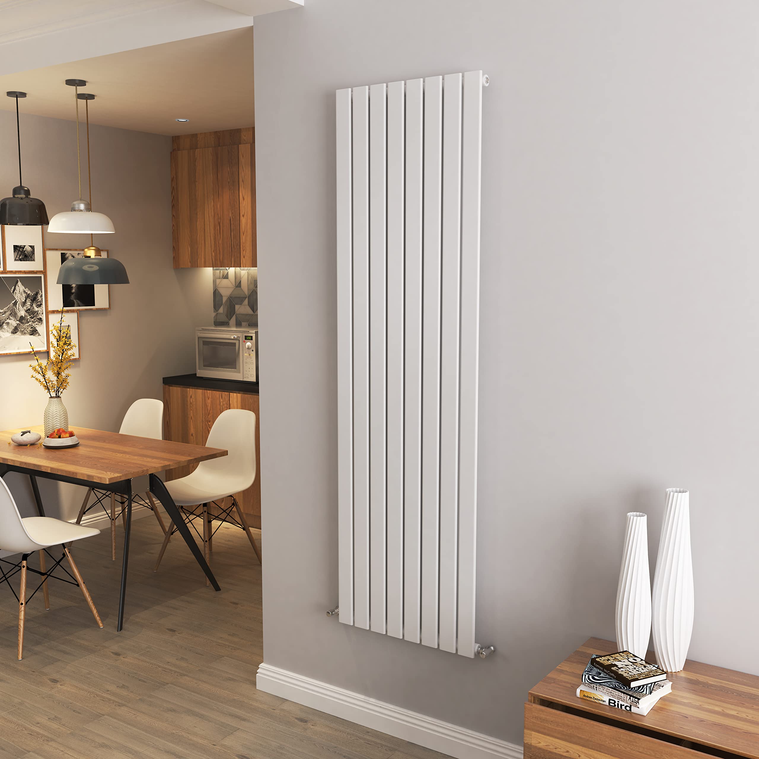 White Vertical Radiator Single Column Flat Panel Central Heating Radiators 1800 * 544mm