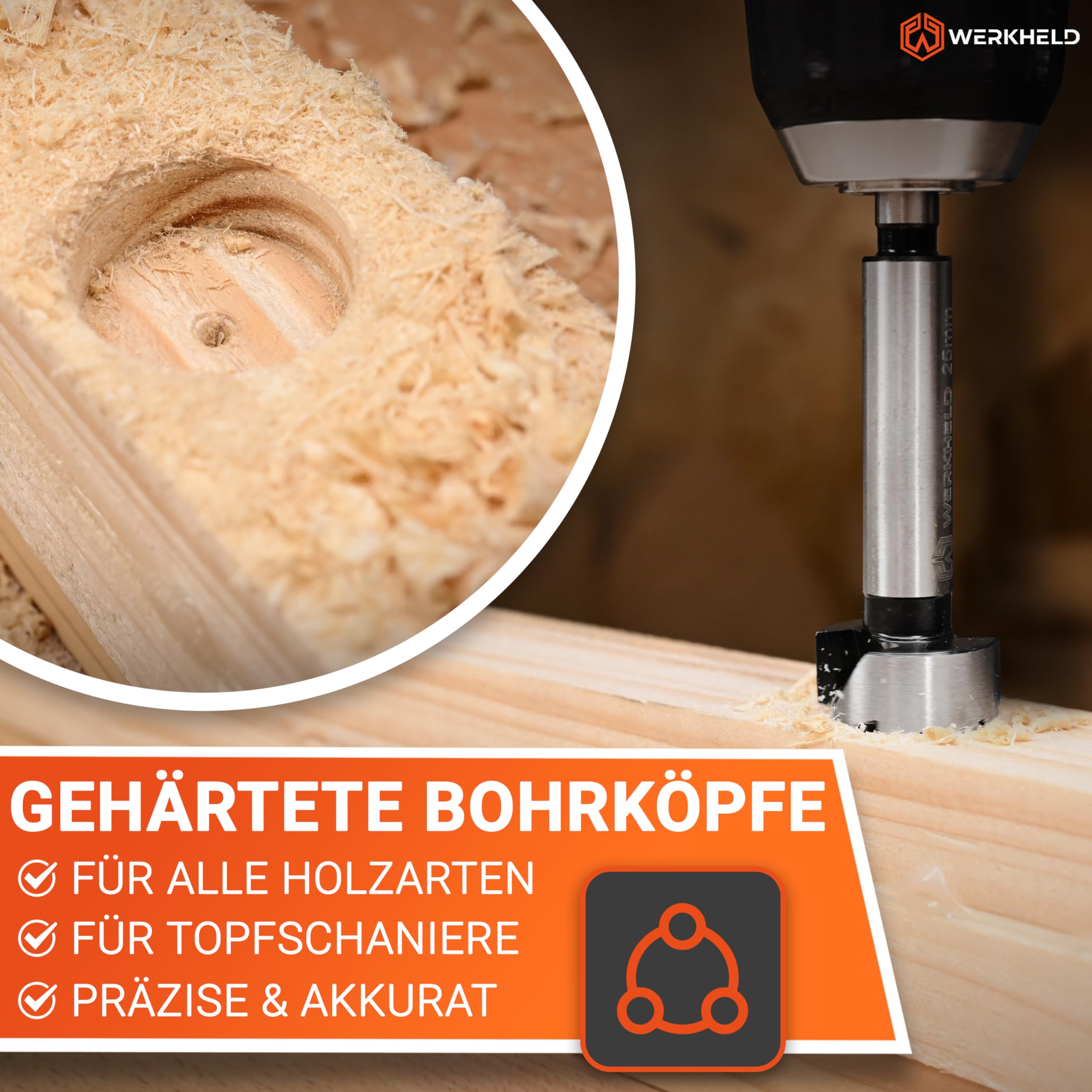 Forstnerbohrer Set [präzise & extra gehärtet] - 13 unterschiedliche Lochbohrer von 10 bis 60 mm für alle Holz-Arten [inkl. Box zur Aufbewahrung]
