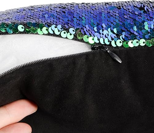 Miniatura 4 de MOCOFO Juego de 2 fundas de almohada con purpurina, reversibles, con secuencia de sirena, mágica, parkly divertidas, con lentejuelas, fundas de