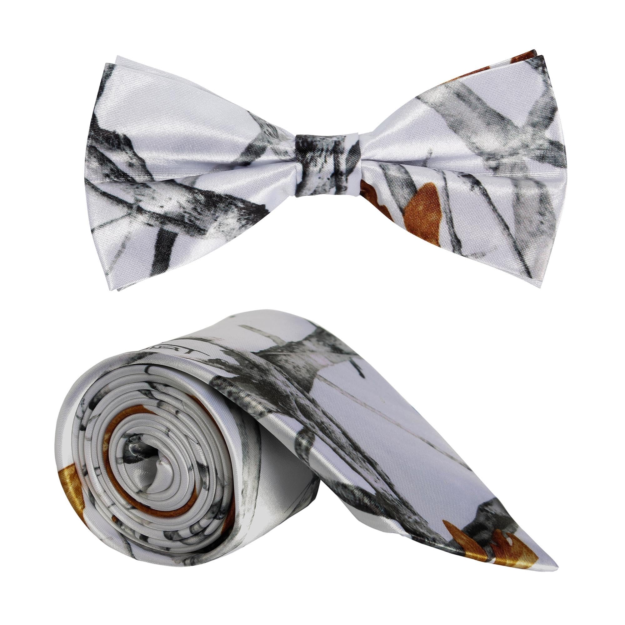 GSQWAHS Camo Boys Ties Camouflage Children's Necktie With Bow Ties Weding Accessories 2 Piece Set