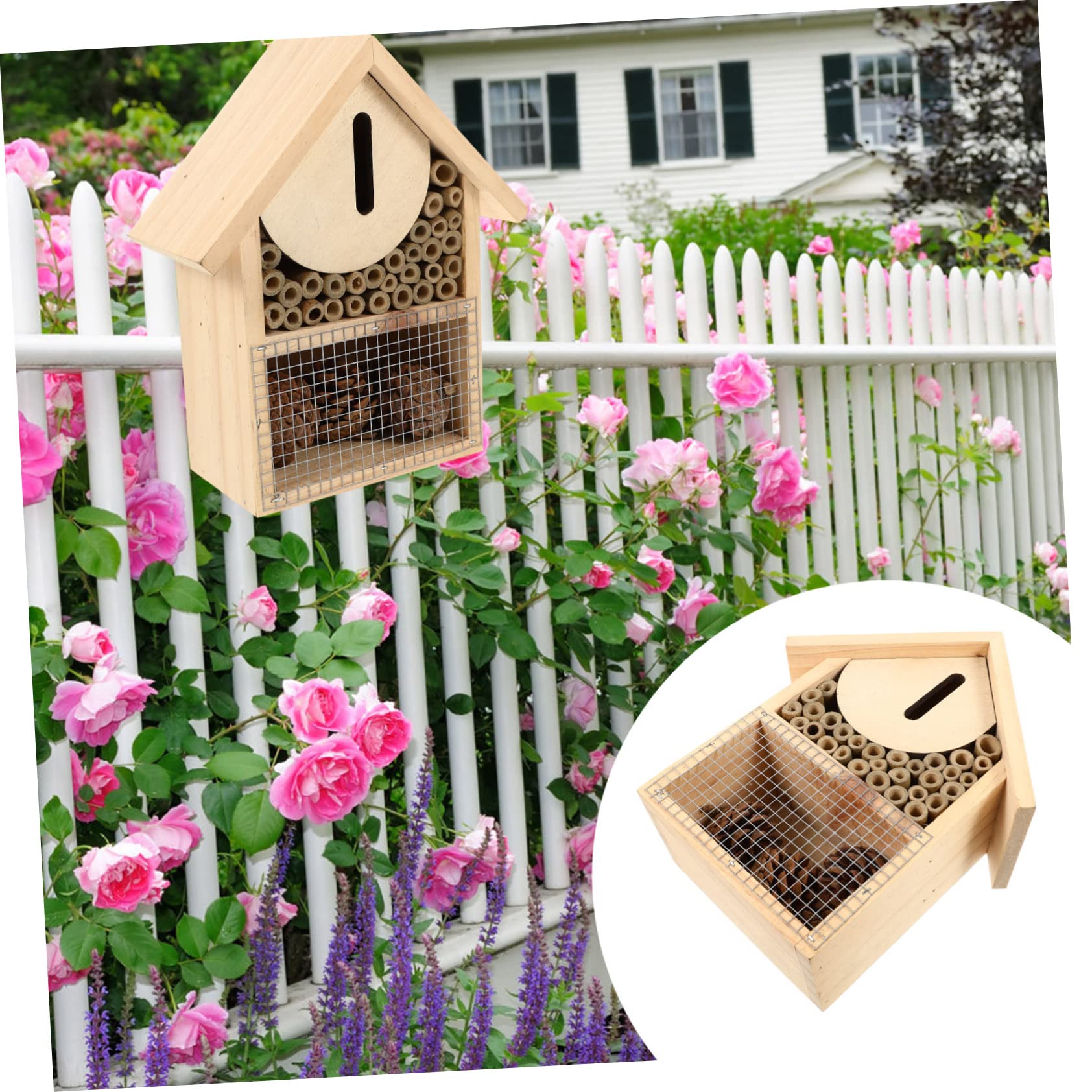 Casa per Api Sospesa in per Api Solitarie e Habitat per Giardino e Balcone Accessorio Decorativo per Aumentare Limpollinazione
