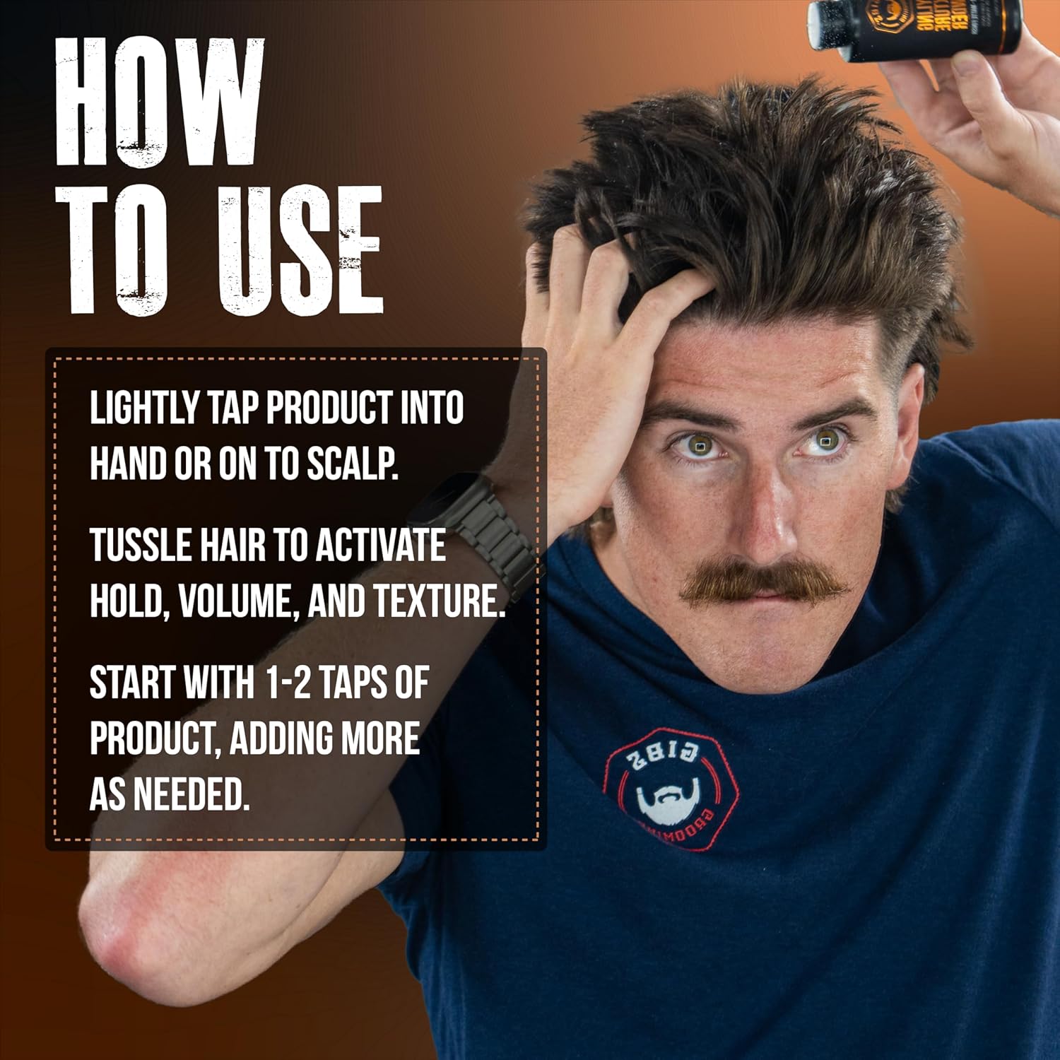 GIBS Grooming - Styling Texture Powder for Men and Women - High Hold - Matte Finish - All Hair Types - Texture, Volume, Grip - Silica - Sandalwood - Hair Styling Products - Travel Size - 1 oz (30g) - Image 4