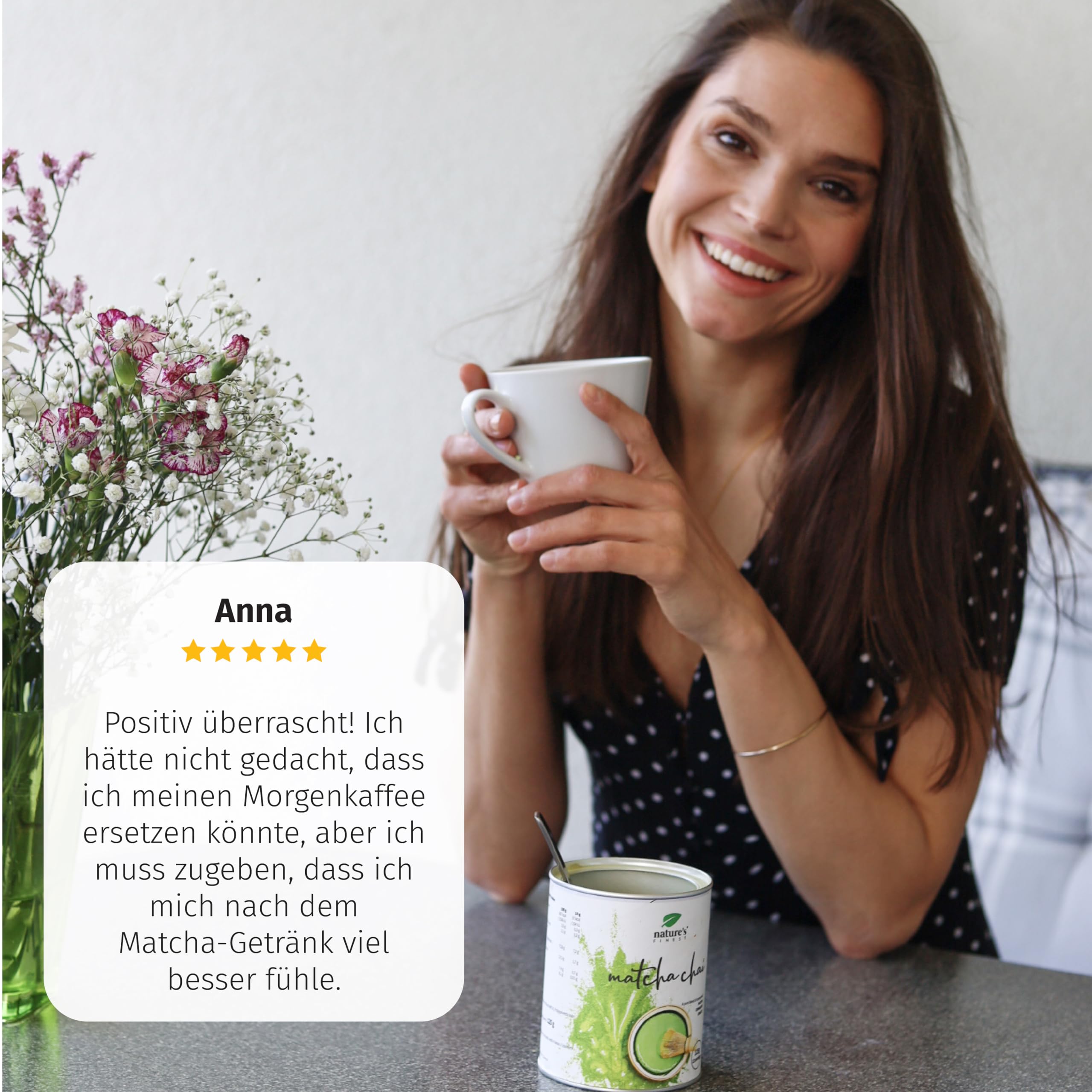 Nature's Finest Bio Matcha Chai Latte, Getränkepulver 375 g (3er Pack) | Matcha-Grüntee (20 %) mit Zimt, Ingwer & Kokosblütenzucker auf Reisdrink-Basis - bio, vegan, cremig aufgeschäumt