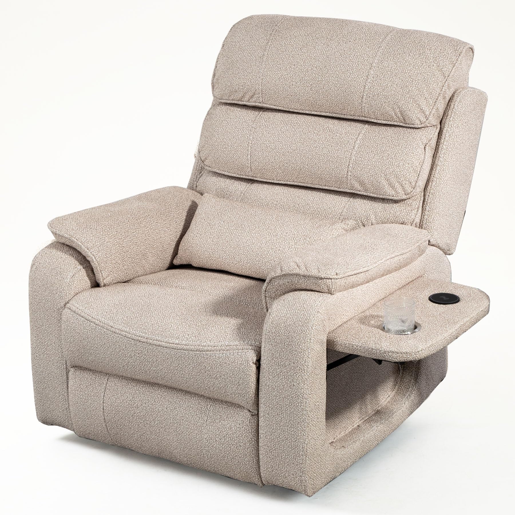 Large Power Lift Recliner Chair for Adults Elderly, Dual Motor Electric Recliner 400LBS, Lay Flat Recliners with Folding Tablet, Wireless Charging, Extended Footrest, USB Ports