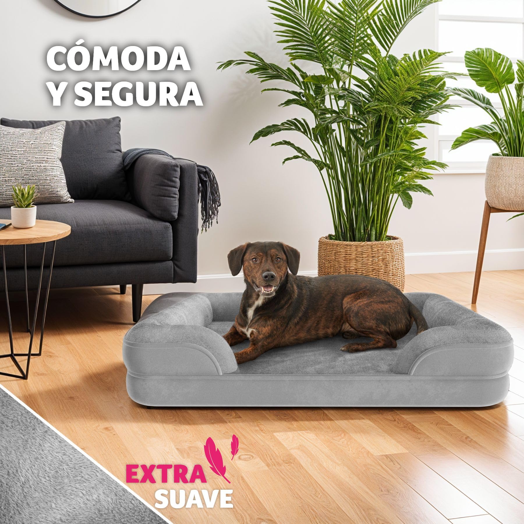 tectake® Cama Perro Ortopédica, Acolchado Espuma Viscoelástica, Funda Impermeable Lavable, Base Antideslizante, Cama Perros Grandes y Medianos, Confort, Colchoneta Espuma, Mascotas, Sofa Perro - XL