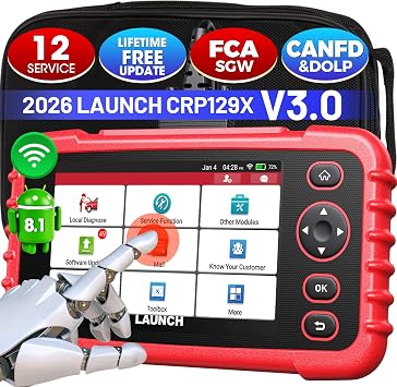LAUNCH Scanner CRP129X V3.0 Elite (Upgrade of CRP123X), 12 Reset Scan Tool, Lifetime Free Update, FCA SGW, CANFD/DoIP, ABS SRS Transmission OBD2 Scanner, Check Engine Code Reader, AutoVIN,Battery Test