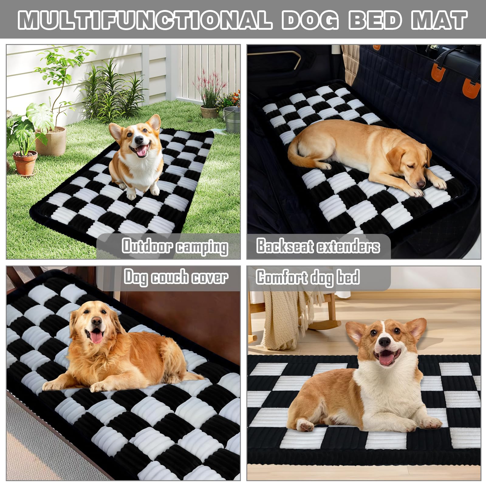 Funda protectora para el asiento trasero del coche para perros, 62×137 cm de funda antideslizante y resistente a los arañazos para perros, protector de respaldo impermeable para perros