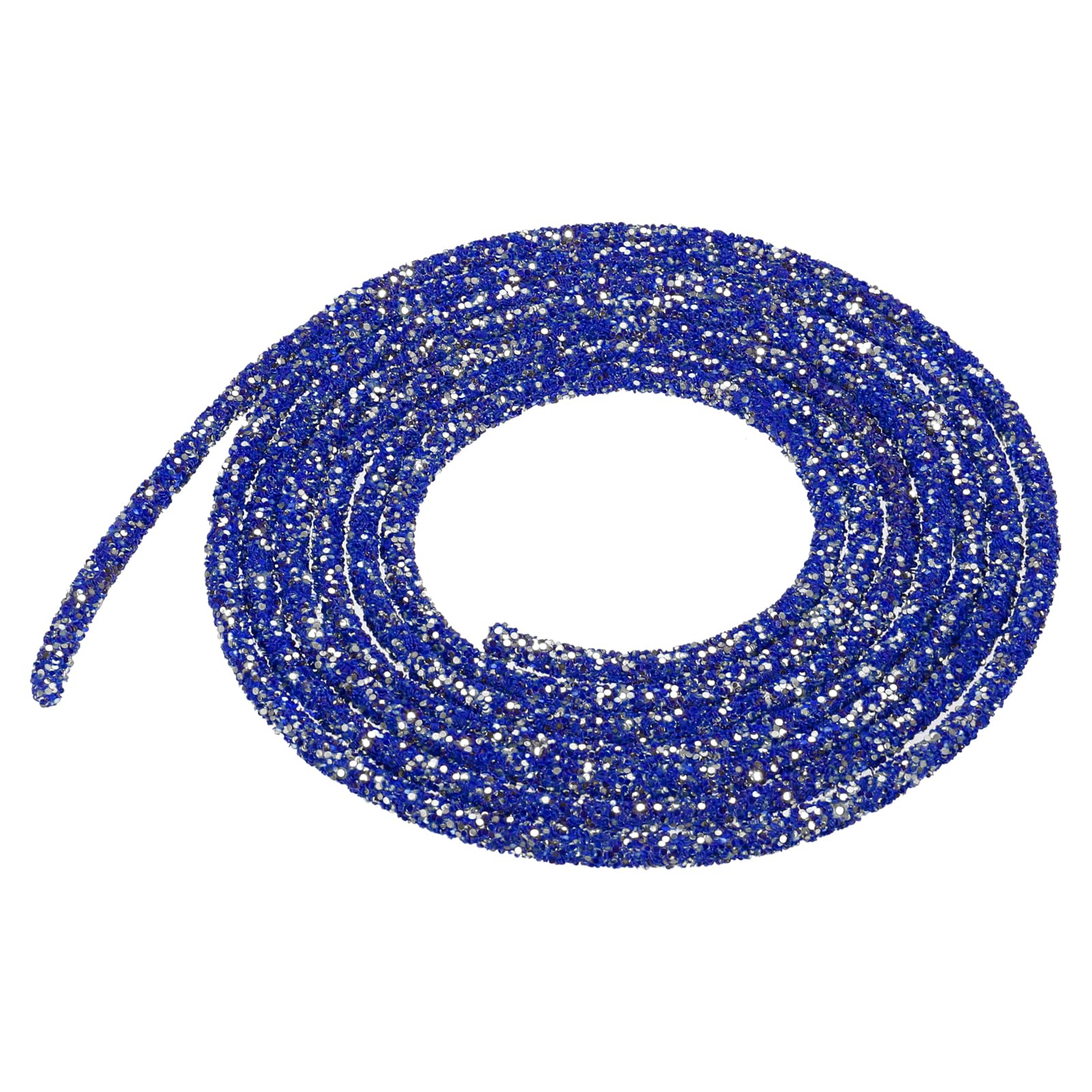 sourcing map 5 Yard 6mm 0.24 inch Glitter Sequins Rope Sequins Rhinestone Tube Cord for DIY Wedding Dresses Costume Clothing Shoes Jewelry Accessory Clear White — view 35