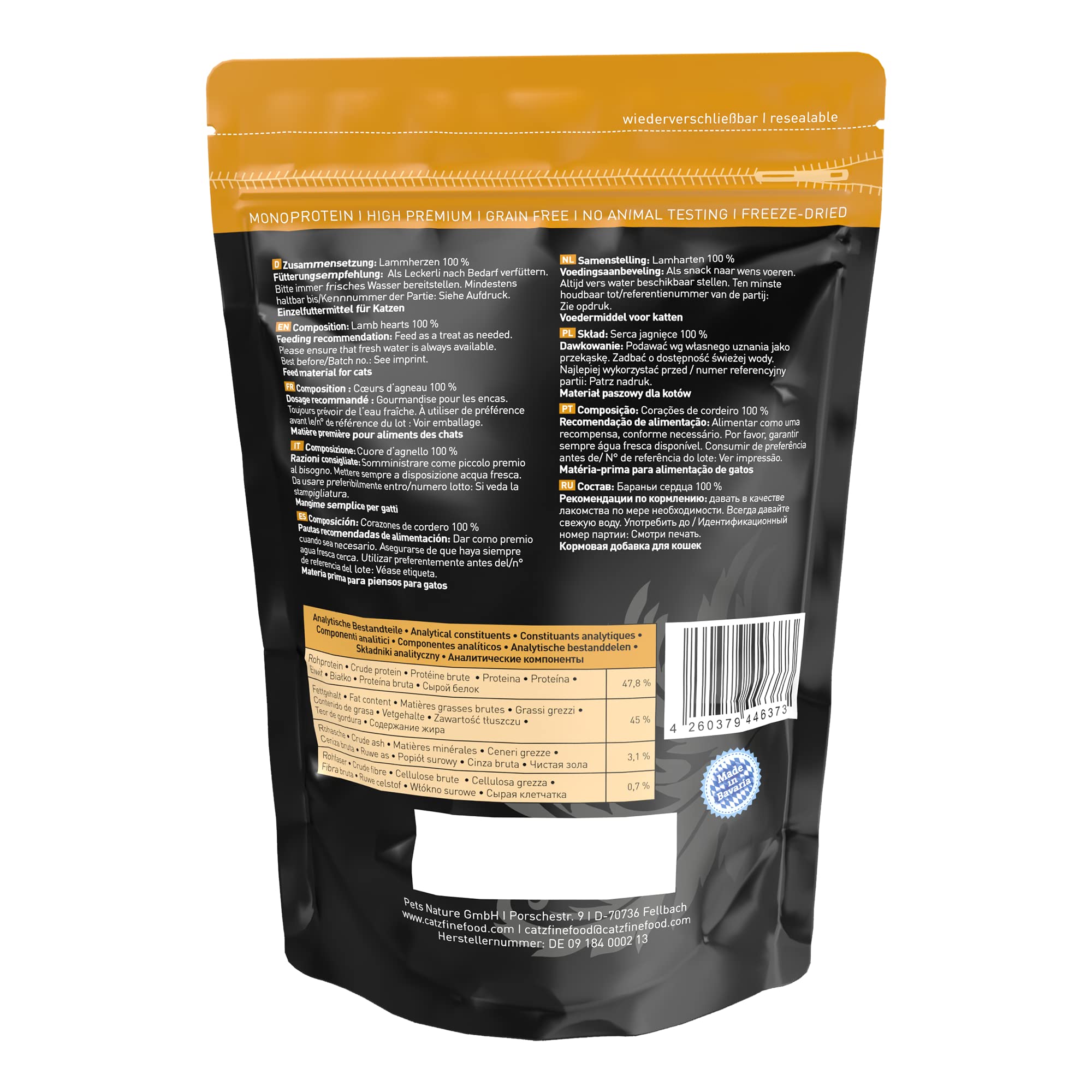 Catz finefood Purrrly No. 107 - Bocadillos para Gatos liofilizados (6 Unidades de 35 g)