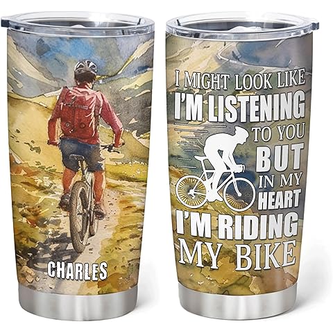 Personalized Cycling Tumbler Gifts - Funny Bicycle Tumbler - Bicyclist Gift - Bicyc...