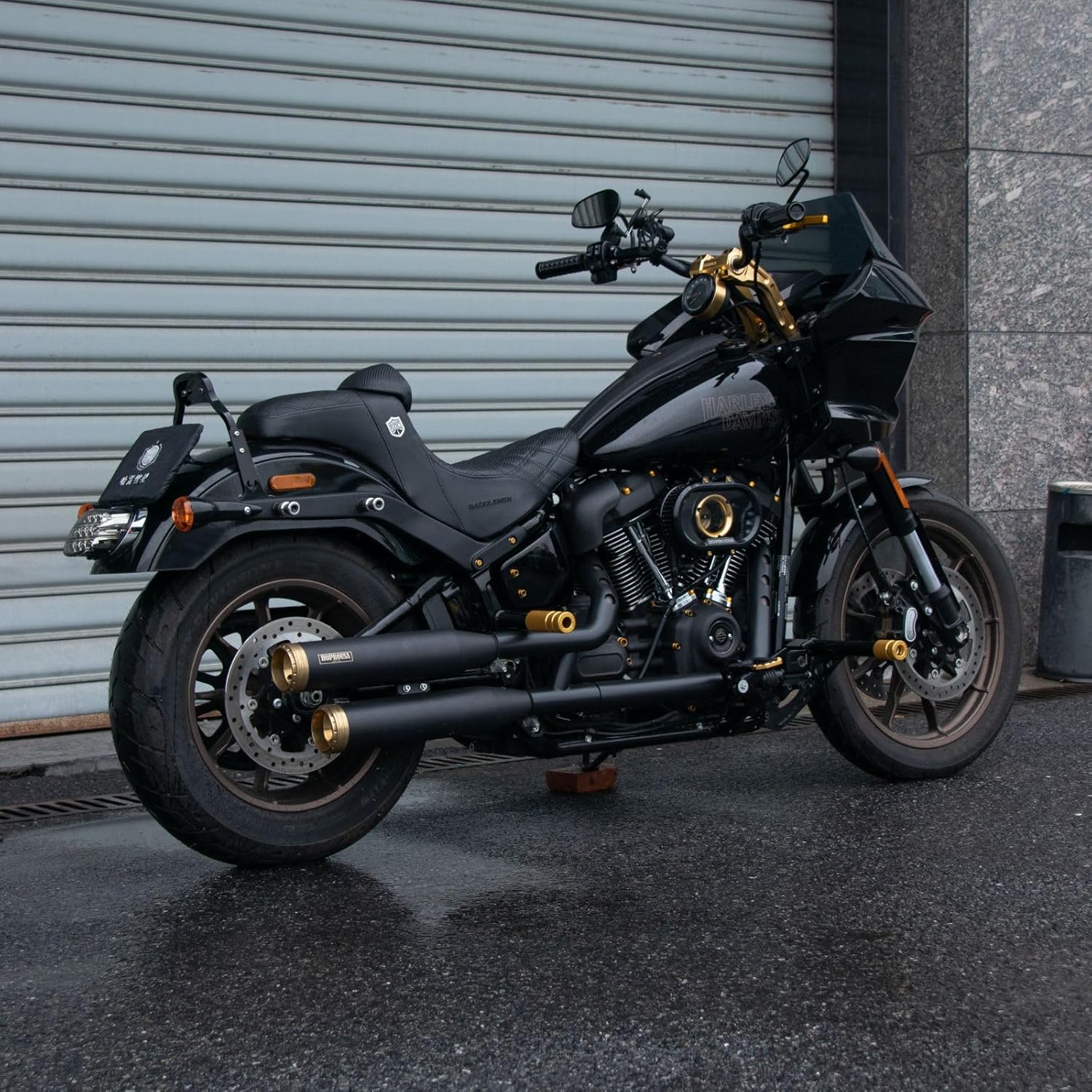 8" Height 1&1.25 inch Size Adjustable Handlebar Riser with Round Digital Gauge 2 inch Pullback Fit For Dyna Fat Bob Street Bob Low Rider Touring Electra Glide Fatboy Aluminum(8" Gold)