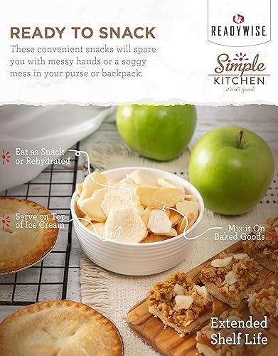 Miniatura 2 de READYWISE - Simple Kitchen Chips de manzana seca, 20 porciones, vegano, sin gluten, aperitivos de frutas, papas fritas, alimentos enlatados, comidas