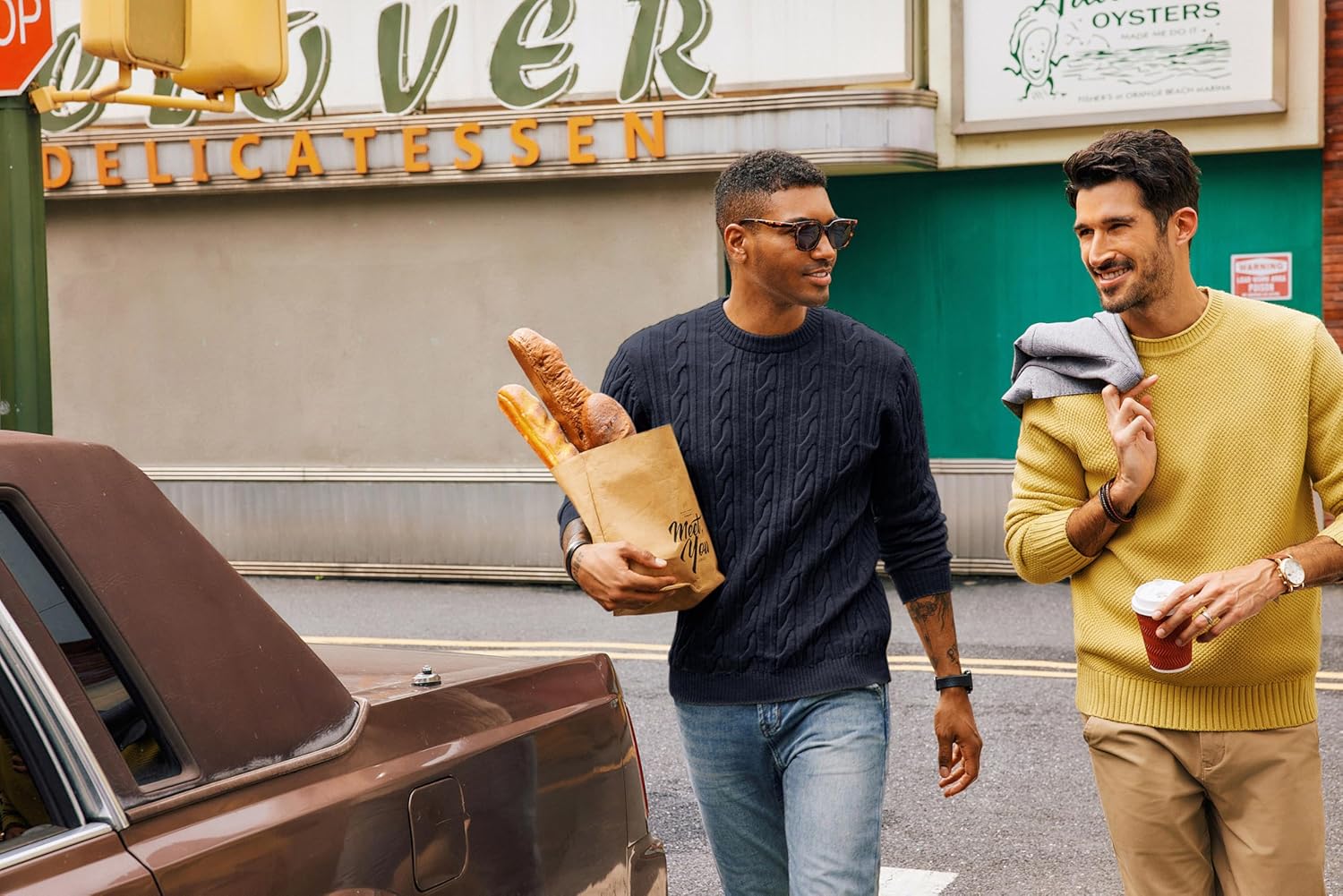 PJ PAUL JONES Mens Sweater Crewneck Cable Knit Pullover Sweater Casual Twist Textured Sweaters - Image 4