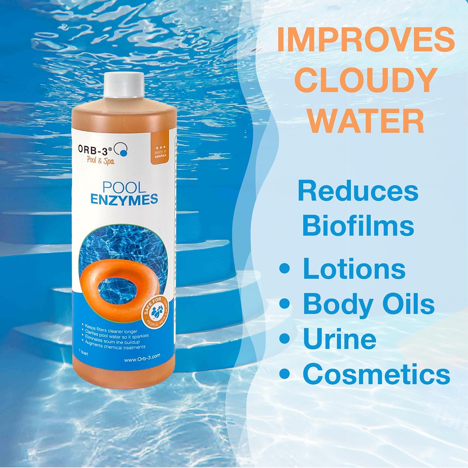 Orb-3 F839-000-1Q Pool Enzymes Bottle, 1-Quart - Image 2