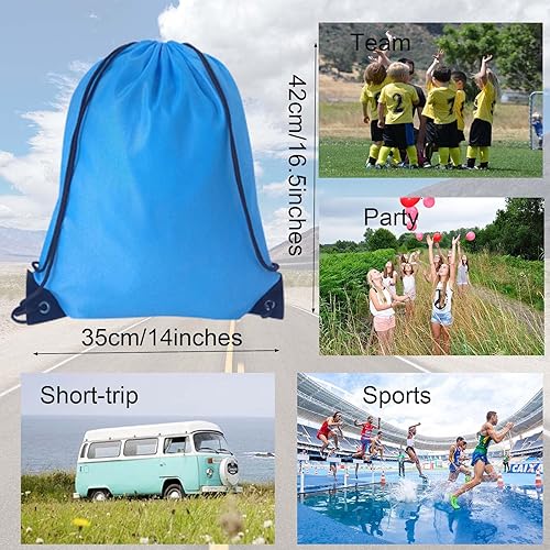Miniatura 2 de CAIHONG 100 Pack Drawstring Backpack Bulk 20 Colors Draw String Gym Bags Cinch Sack Nylon String Sport Backpack Plain Bags Drawstring Bags