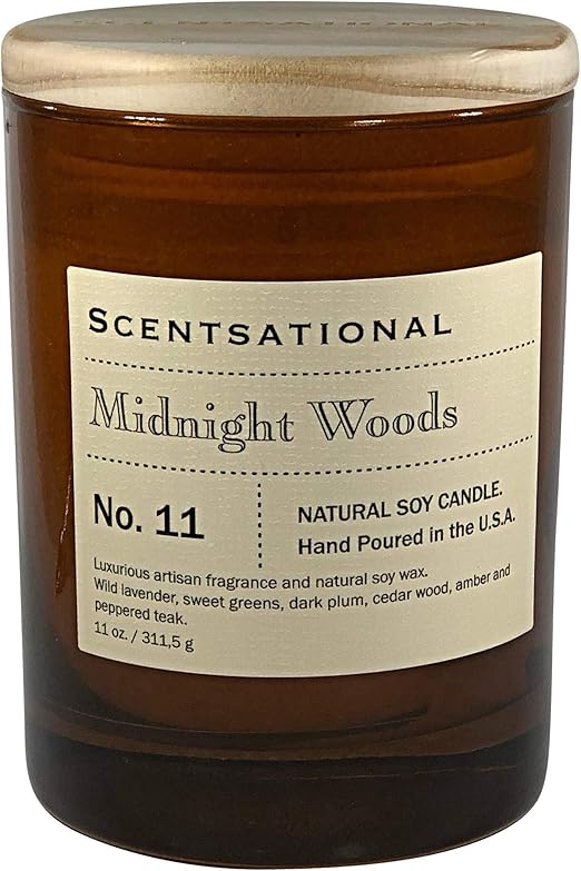 Scentsational Midnight Woods Candle, Ivory Home & Kitchen
