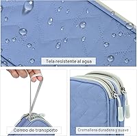 Vista 4 de FYY Organizador para accesorios electrónicos, para viajes, para cables, celular y cargadores, estuche portátil, impermeable, doble capa, bolsa