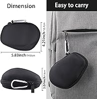 Vista 4 de co2CREA Carcasa rígida de repuesto para mouse inalámbrico avanzado Logitech MX Master 4/MX Master 3 Master 3S (estuche negro grafito)