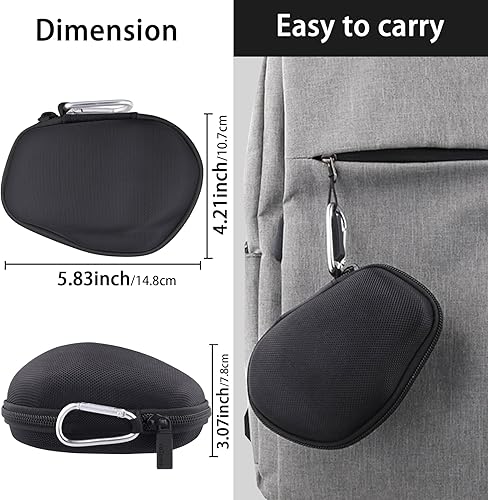 Vista 34 de co2CREA Funda de viaje rígida de repuesto para mouse inalámbrico Logitech MX Master 2S (funda negra + interior gris)