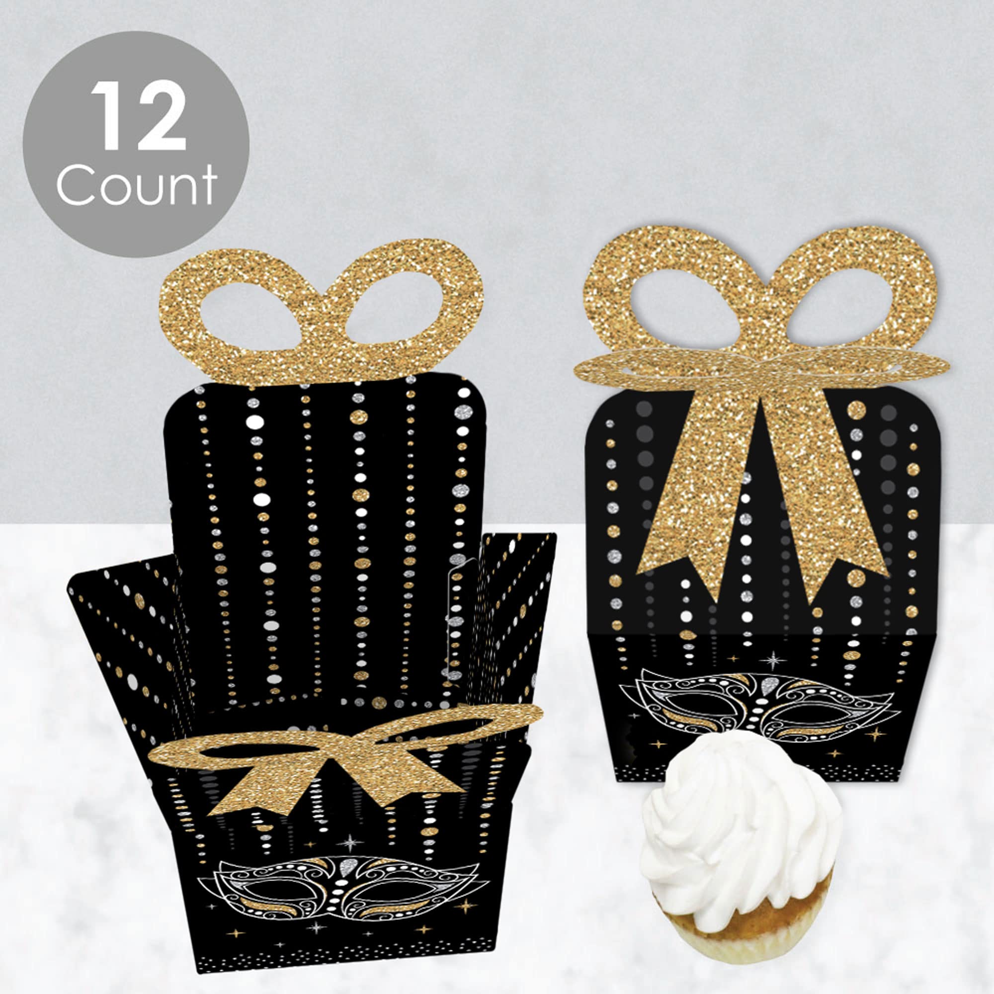 Big Dot Of Happiness Maskerade Mini-Geschenkboxen – 12 Stück, 7,6 X 7 Cm, Für Süßigkeiten & Deko