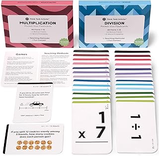 Multiplication and Division Flash Cards (300 Facts), Award Winning, Math Facts 1-12 Flashcards Set - Kids Ages 8+ 3rd, 4th, 5th, 6th Grade - 6 Teaching Methods, 5 Games for Learning