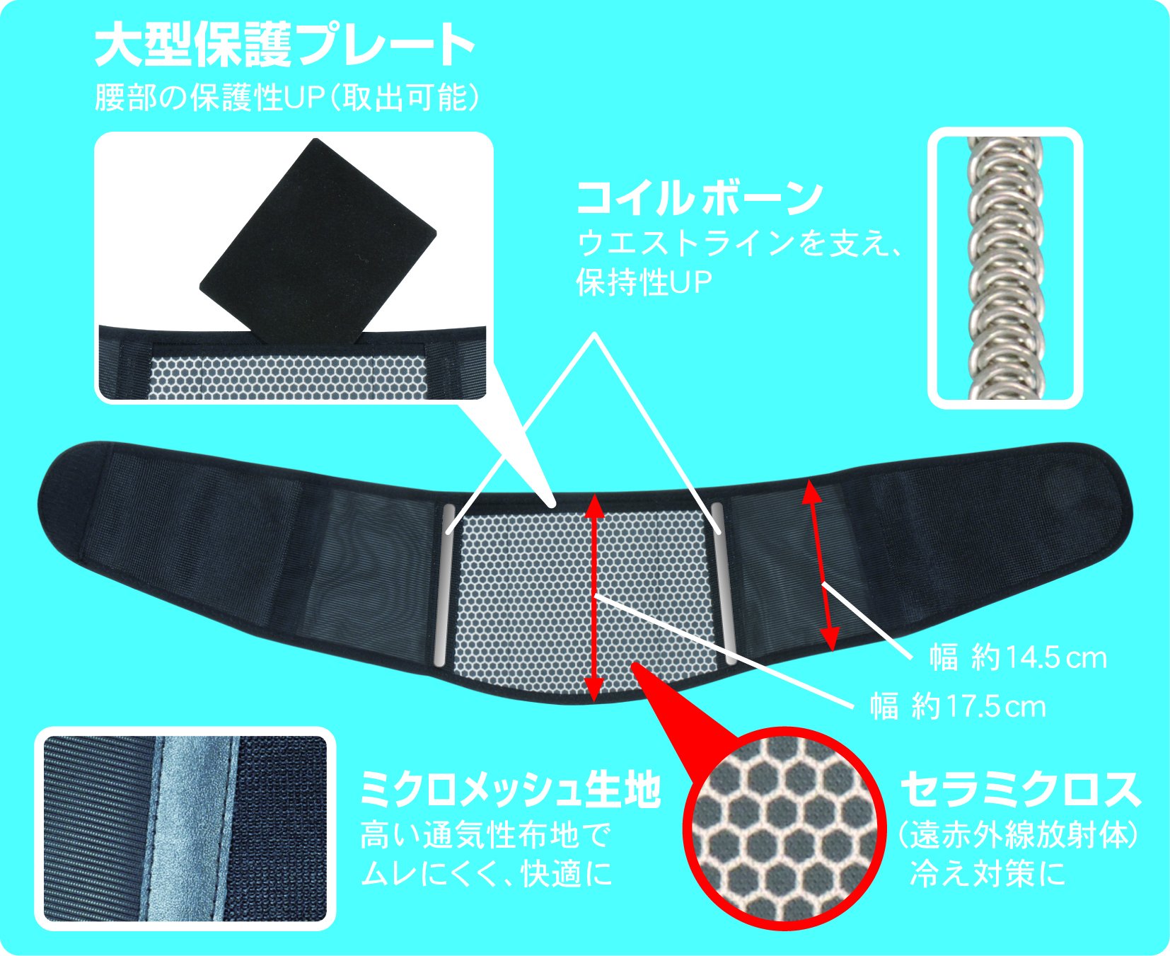 Amazon.co.jp: 山田式 ブラック コシラーク ワンタッチベルト 腰用 L