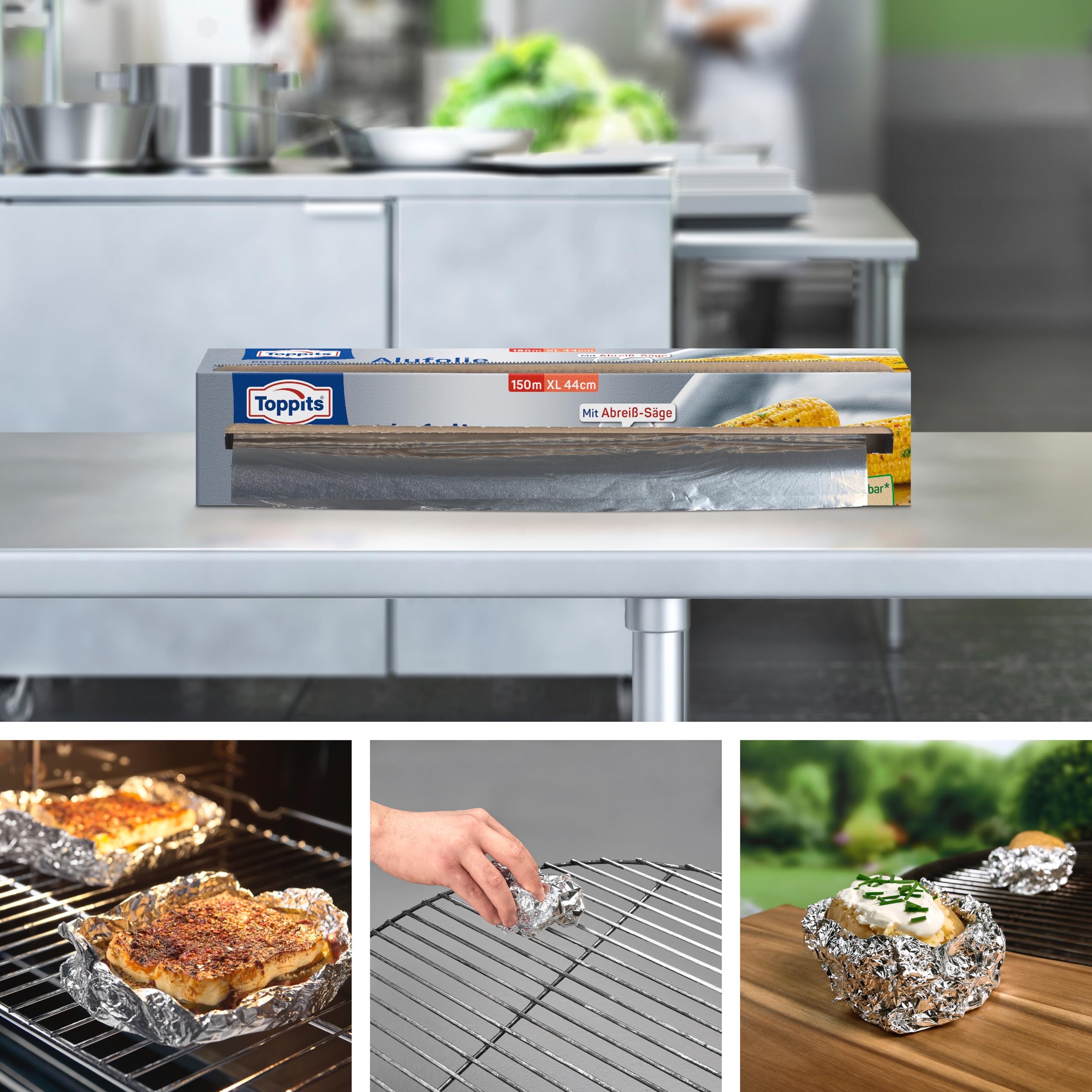 Toppits Lámina de aluminio de 150 m extra ancha, 1 unidad