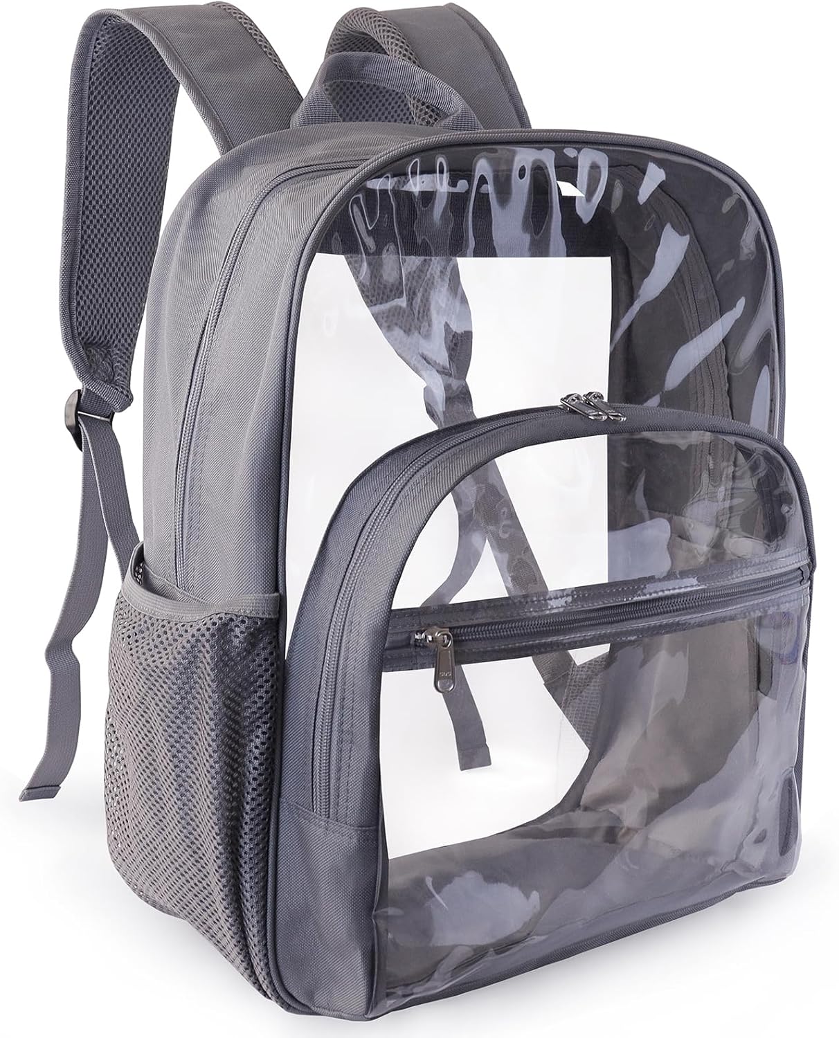 Clear Backpack for School, Heavy Duty Transparent Backpack with 0.6 mm PVC Bookbag 18 inch Clear Bag, Black
