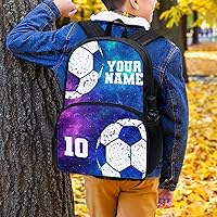 Vista 70 de American Flag Fire Galaxy Pattern Kids Backpack for Boys Girls Elementary Students Bookbag Middle School Bag Lightweight Children Travel Bag